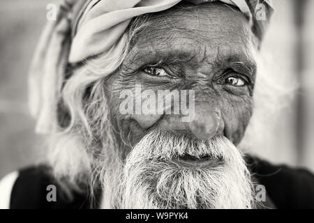 Hindu pilgrim in the streets of Kolkata, India. Stock Photo