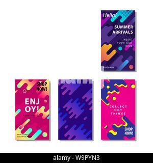 set sale banner background with dynamic rounded shapes element . Suitable for banner sale, presentation, social media stories, story, promotion, flyer Stock Vector