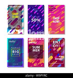 set sale banner background with dynamic rounded shapes element . Suitable for banner sale, presentation, social media stories, story, promotion, flyer Stock Vector