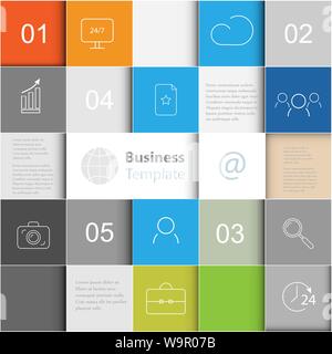 Vector background with squares.Business template infographics. Stock Vector