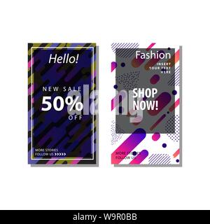 set sale banner background with dynamic rounded shapes element . Suitable for banner sale, presentation, social media stories, story, promotion, flyer Stock Vector