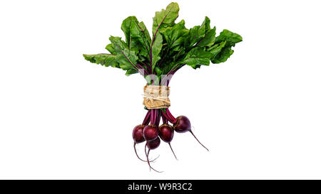 Beetroot bunch with leaves  on white background Stock Photo