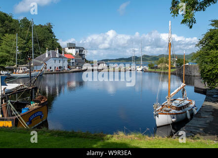 The Crinan Basin of the Crinan Canal, Argyll and Bute, Scotland, UK ...