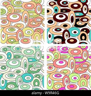 Set - vector seamless background with ellipses Stock Vector