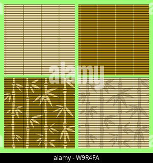 Vector collection of seamless bamboo patterns Stock Vector