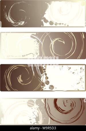 Coffee. Set of vector banners with grunge texture Stock Vector