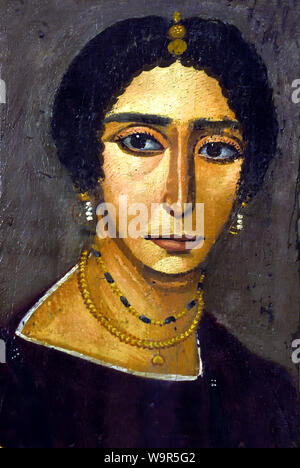 Philadelphia (El Rubaiyat, .,Egyptian. ( Naturalistic painted portrait on wooden boards attached to Upper class mummies from Roman Egypt. Mummy portraits have been found across Egypt, but are most common in the Fayum Basin ) Stock Photo