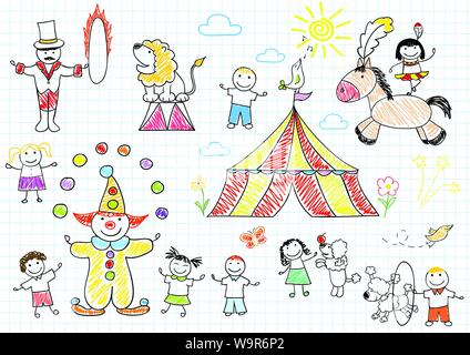 Happy children at circus Stock Vector Image & Art - Alamy
