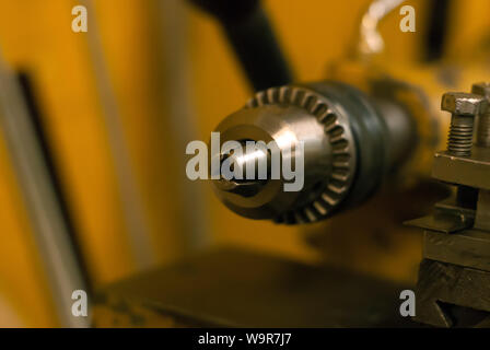 detail of the lathe - clamping chuck - close up on a blurred background Stock Photo