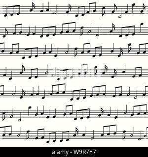 Seamless vector background with note symbols Stock Vector