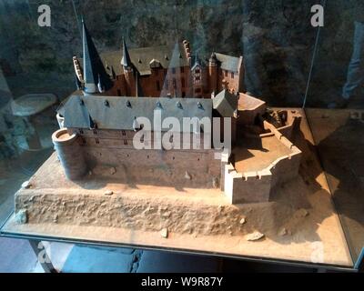 model of castle Waldeck, Schloss Waldeck, Hesse, Germany, Europe, Waldeck Stock Photo