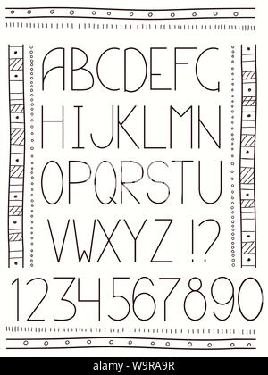 Tribal style alphabet. Ethnic ornamental font. Vector illustration ...