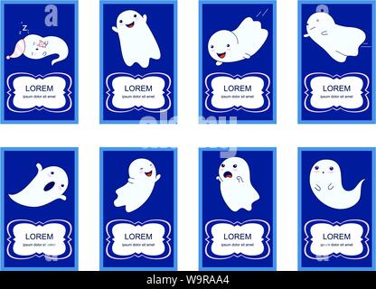 Halloween mombie banner zombie kawaii ghost bat Vector Image