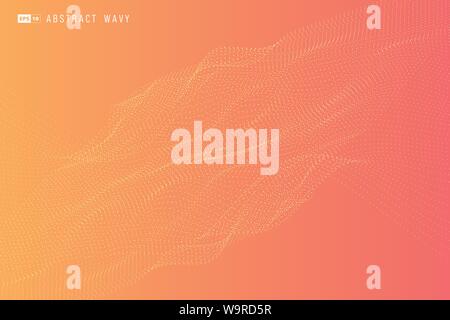 Abstract gradient yellow pink minimal dot design technology background. Use for web, poster, artwork, print, ad, headline. illustration vector eps10 Stock Vector