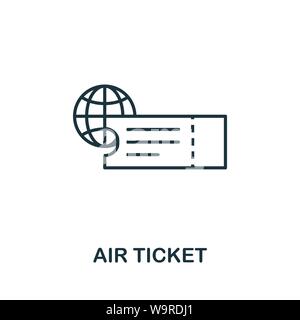 Air Ticket outline icon. Thin line concept element from tourism icons collection. Creative Air Ticket icon for mobile apps and web usage Stock Vector