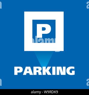 Vector logo of car and Bicycle Parking area Stock Vector