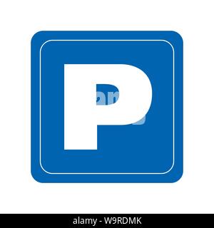 Vector logo of car and Bicycle Parking area Stock Vector