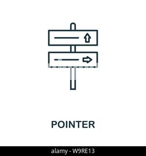 Pointer outline icon. Thin line concept element from tourism icons collection. Creative Pointer icon for mobile apps and web usage Stock Vector