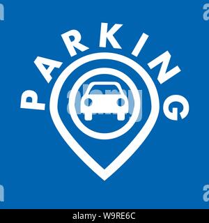 Vector logo of car and Bicycle Parking area Stock Vector