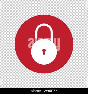 Lock icon flat style isolated on transparent background, Security padlock symbol vector illustration design. Stock Vector