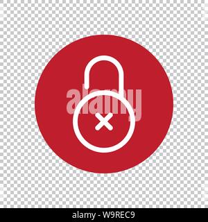 Lock icon flat style isolated on transparent background, Security padlock symbol vector illustration design. Stock Vector