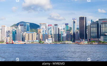 Hong Kong - July 13, 2017: Central District of Hong Kong city, skyline at summer day Stock Photo