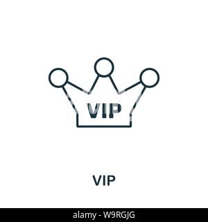 Vip outline icon. Thin line concept element from tourism icons collection. Creative Vip icon for mobile apps and web usage Stock Vector