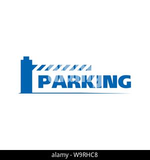 Vector logo of car and Bicycle Parking area Stock Vector