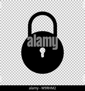 Lock icon flat style isolated on transparent background, Security padlock symbol vector illustration design. Stock Vector