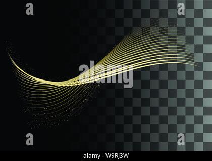 Abstract design element golden color effect vector illustration on transparent background Stock Vector
