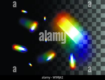 Abstract design element rainbow colors effect vector illustration on transparent background Stock Vector