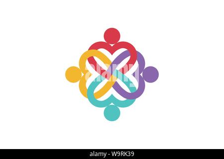 Health Care People group. Vector Logo Stock Vector