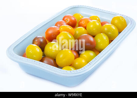 several yellow and red cherry tomatoes Stock Photo