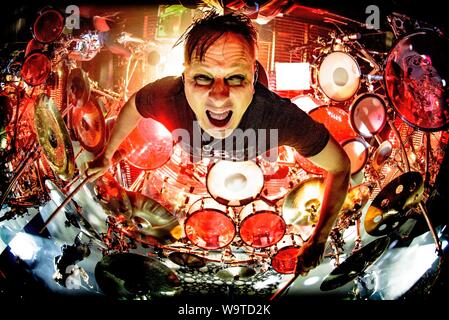 August 14, 2019, Toronto, Ontario, Canada: Drummer RAY LUZIER of an American nu metal band 'Korn' performs at Budweiser Stage in Toronto. (Credit Image: © Igor Vidyashev/ZUMA Wire) Stock Photo
