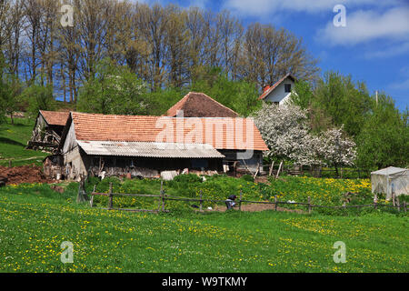 Small village in Serbia, Balkan mountains Stock Photo