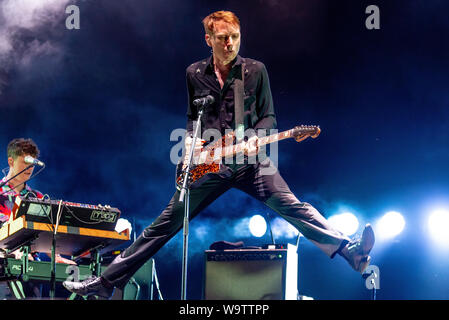 BENICASSIM, SPAIN - JUL 21: Franz Ferdinand (indie rock band) perform in concert at FIB (Festival Internacional de Benicassim) Festival on July 21, 20 Stock Photo