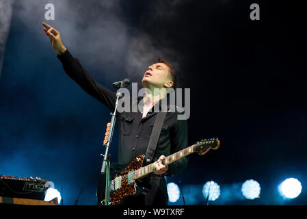 BENICASSIM, SPAIN - JUL 21: Franz Ferdinand (indie rock band) perform in concert at FIB (Festival Internacional de Benicassim) Festival on July 21, 20 Stock Photo