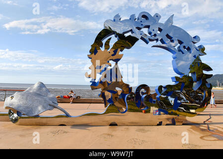 Citizens Gateway to the Great Barrier Reef artwork on the Esplanade, Cairns, Queensland, Australia Stock Photo