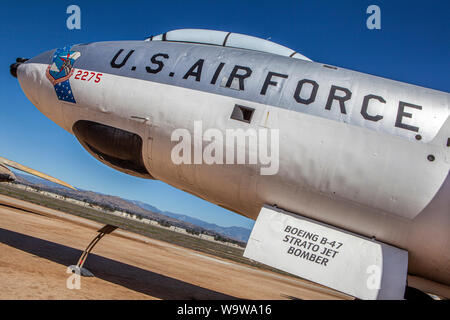 A Boeing B-47 Strato Jet Bomber at March Field Air Museum, Riverside, CA Stock Photo