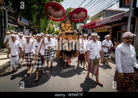December 06, 2018: Nanggluk Merana celebration. Kuta, Bali, Indonesia Stock Photo