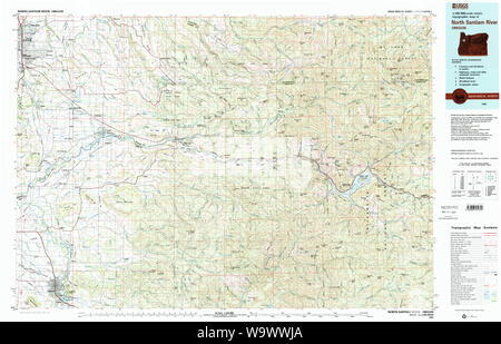 USGS Topo Map Oregon North Santiam River 283110 1983 100000 Restoration Stock Photo