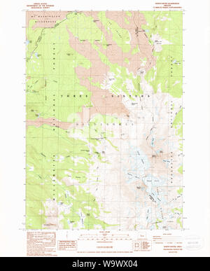 USGS Topo Map Oregon North Sister 280939 1988 24000 Restoration Stock Photo