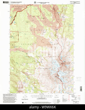 USGS Topo Map Oregon North Sister 280940 1997 24000 Restoration Stock Photo