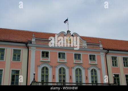 Estonian Parliament buildings in the old town, Tallinn, Estonia Stock Photo