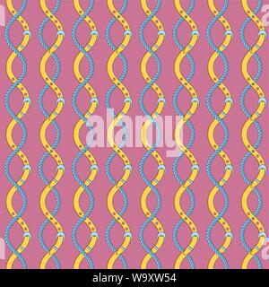 Seamless pattern with gold chains, pendants and straps Stock Vector