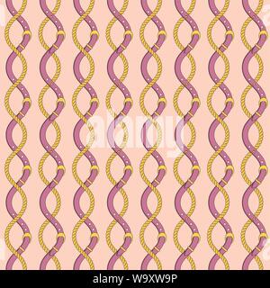 Seamless pattern with gold chains, pendants and straps Stock Vector