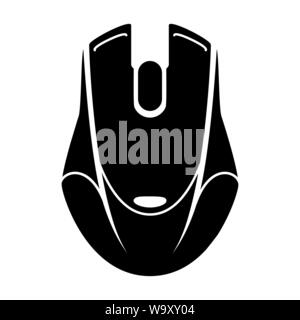 Gaming mouse glyph icon. Esports equipment. Computer mouse. Game device. Silhouette symbol. Negative space. Vector isolated icon Stock Vector