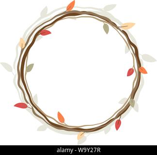 Autumn wreath, round vector frame for design. Eps 10 Stock Vector