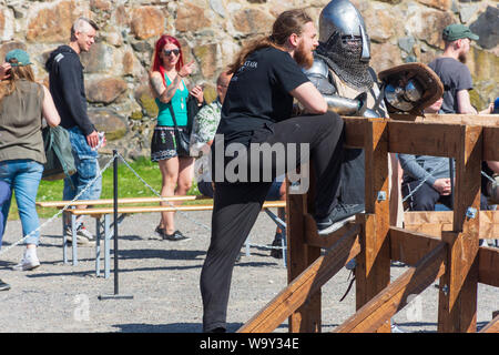 Medieval Combat Sport show in Hämeenlinna Finland Stock Photo