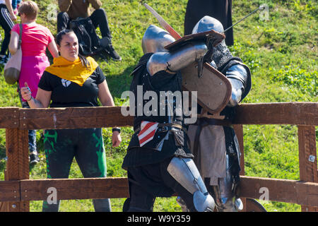 Medieval Combat Sport show in Hämeenlinna Finland Stock Photo